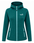 Womens Hooded Micro Fleece Jacket - Teal