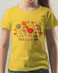 Childrens New Zealand T Shirt - Kiwi Flower