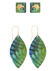 Teardrop Earring Set plus Ear Studs - Kiwi and Ferns