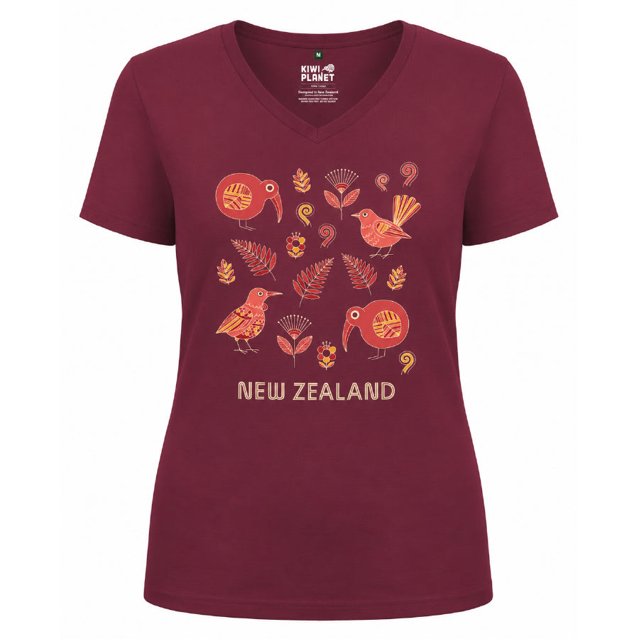 Women's New Zealand T Shirt - NZ Birds