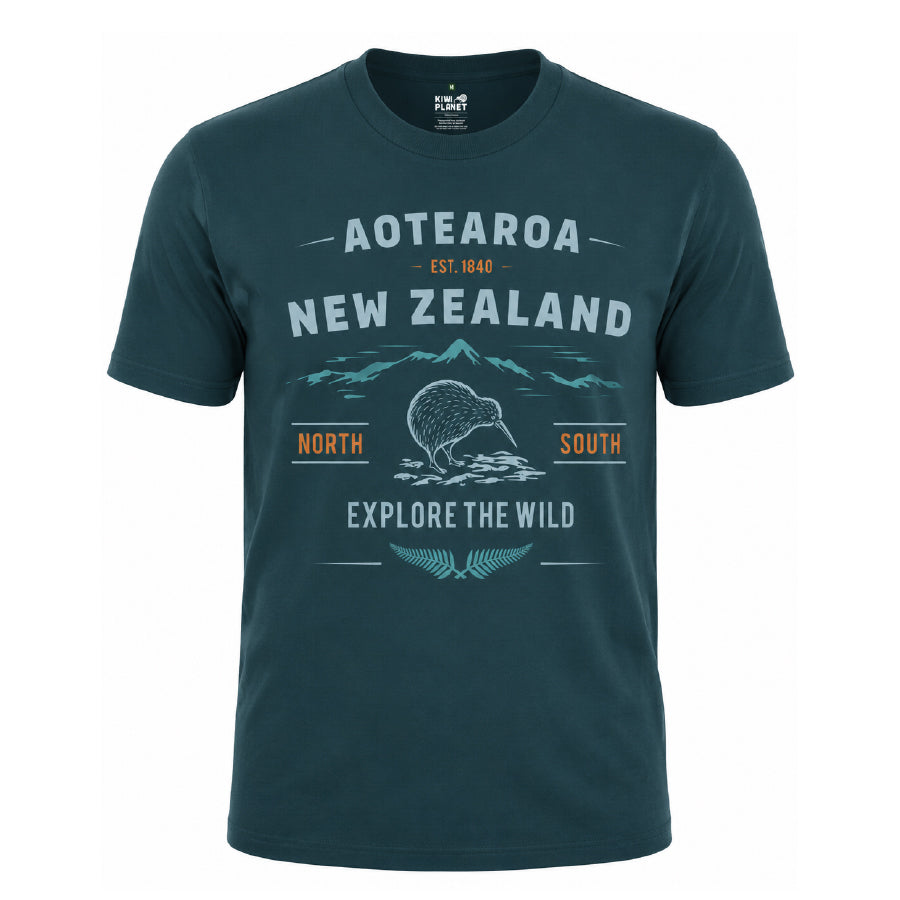Mens New Zealand T Shirt - Explore the Wild