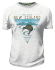 Mens New Zealand T-Shirt - Kiwi and Mountains