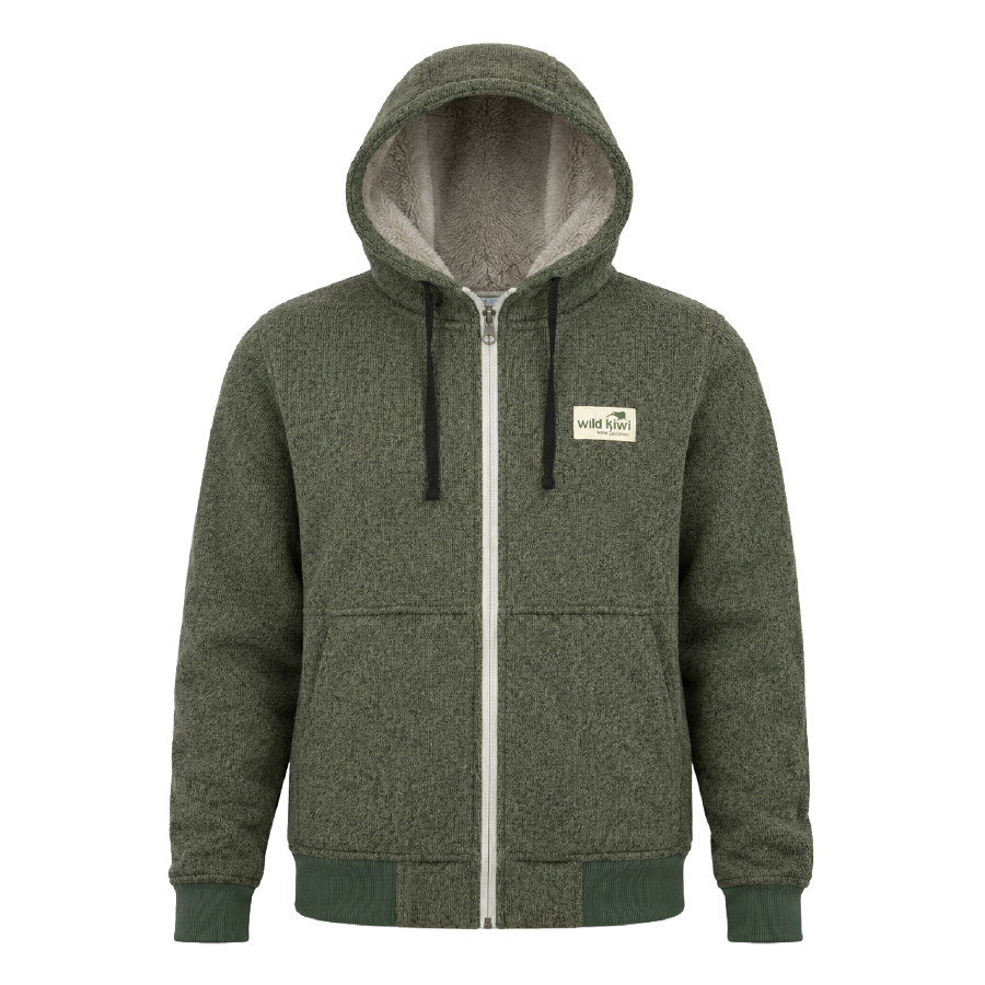 Mens Sherpa Fleece Hoodie - Wild Kiwi