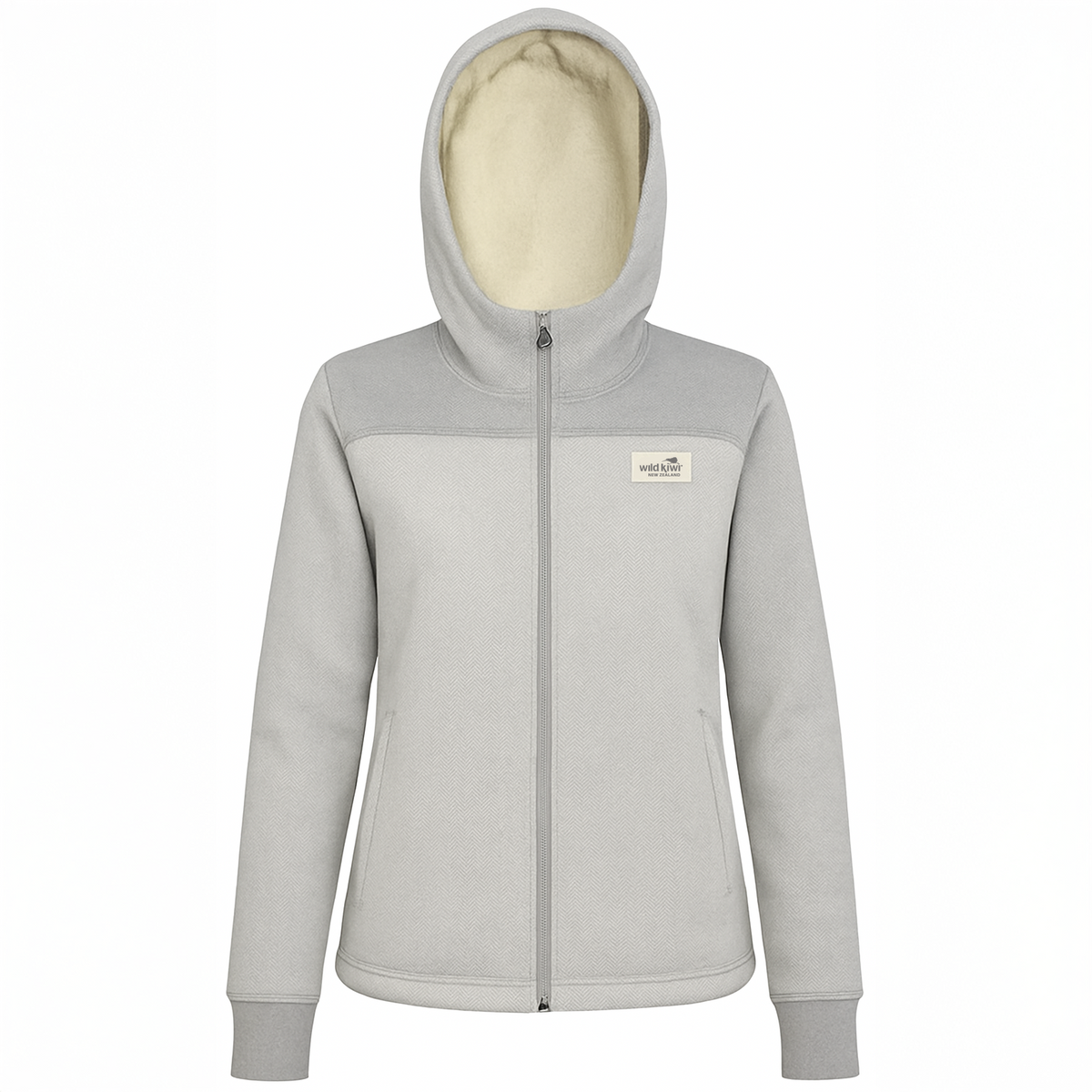 Women's Zip-up Sherpa Jacket - Grey