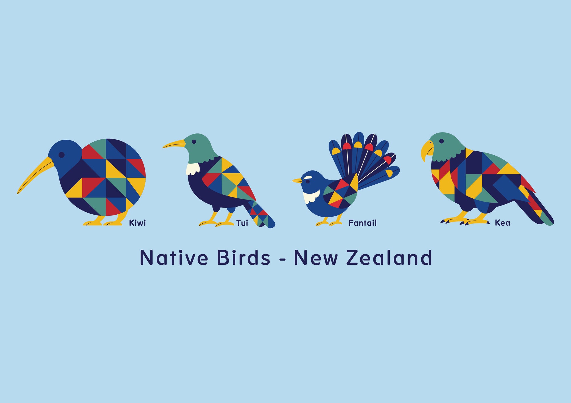 Women's New Zealand T Shirt - Native Birds