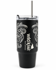 Stainless Steel Tumbler - Black Kōwhaiwhai