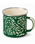 Green Kōwhaiwhai Enamel Mug