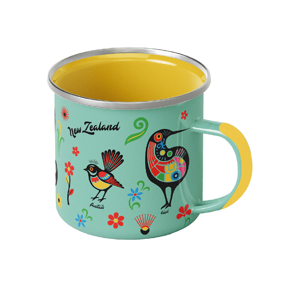 NZ Bird Icons Enamel Mug