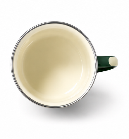 Green Kōwhaiwhai Enamel Mug