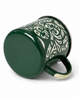 Green Kōwhaiwhai Enamel Mug