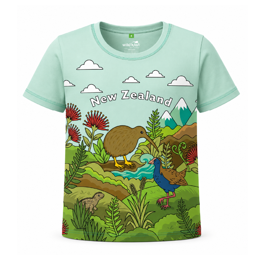 Childrens New Zealand T Shirt - Kiwi | Tuatara