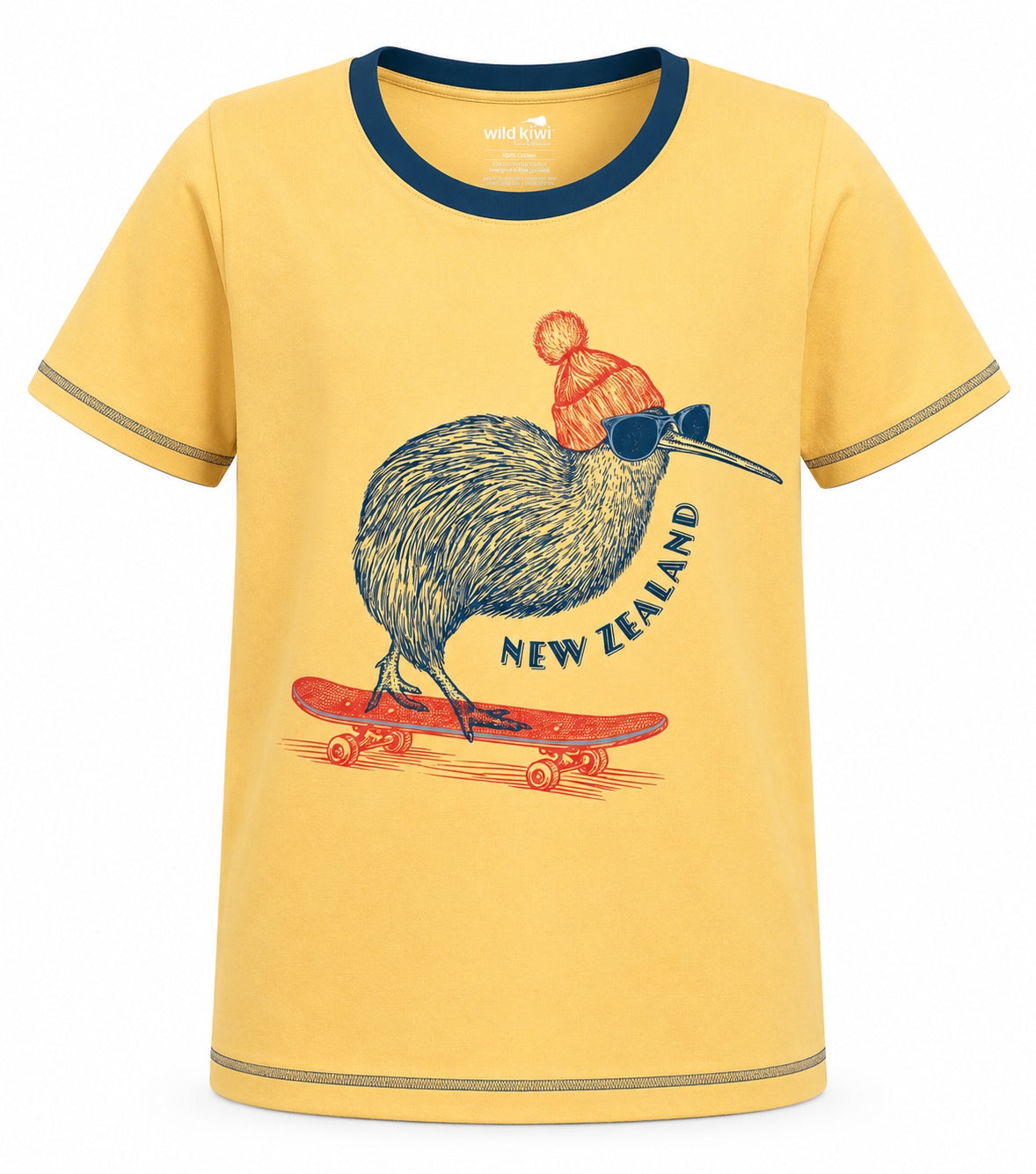 Childrens New Zealand T Shirt - Skateboard Kiwi