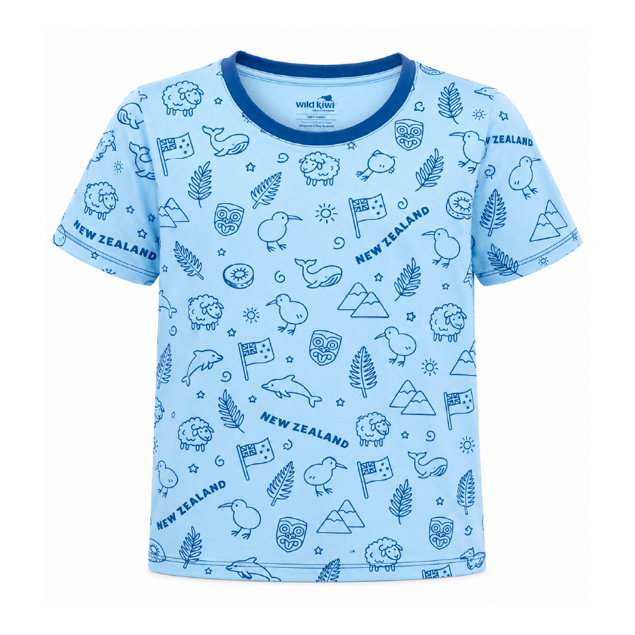 Childrens New Zealand T Shirt - NZ Icons