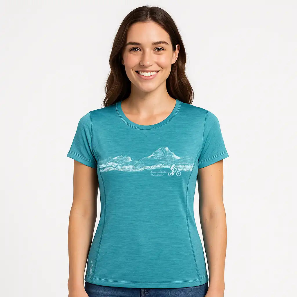 Women's Active Fit NZ T-Shirt - Mountains