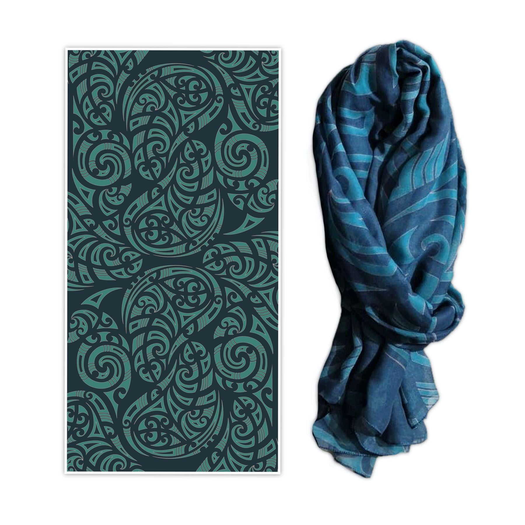 Wild Kiwi Scarf-Kowhaiwhai-Lightweight and warm 