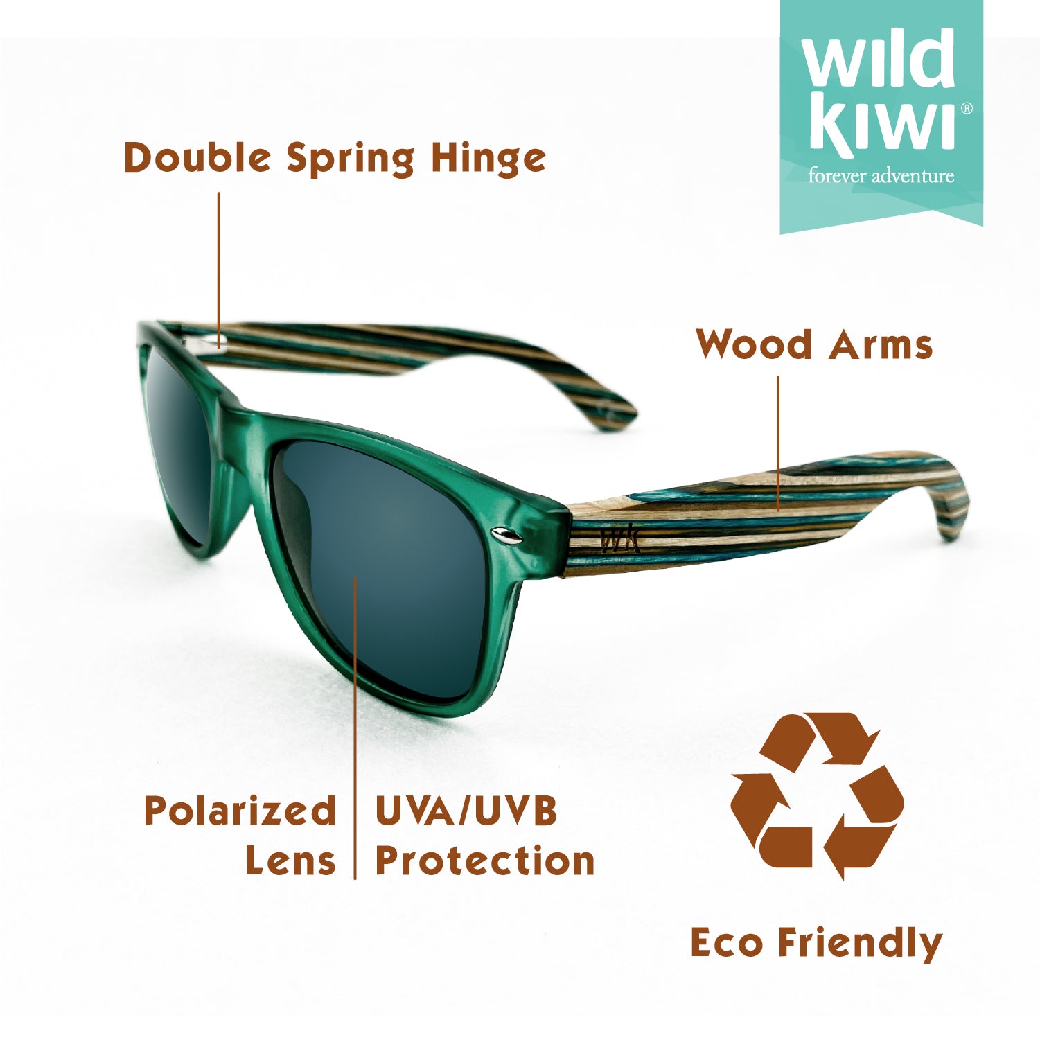 Wild Kiwi Wood Polarised Sunglasses for men and women