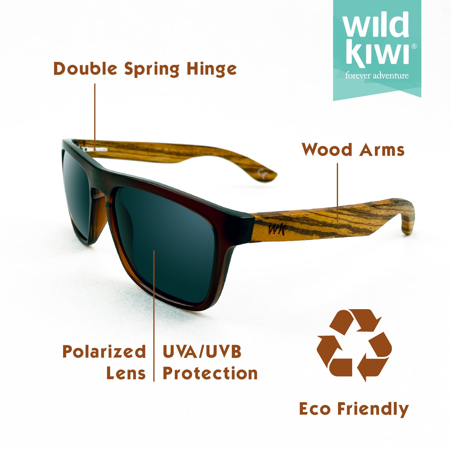 Wild Kiwi Wood Sunglasses Polarised for men and women