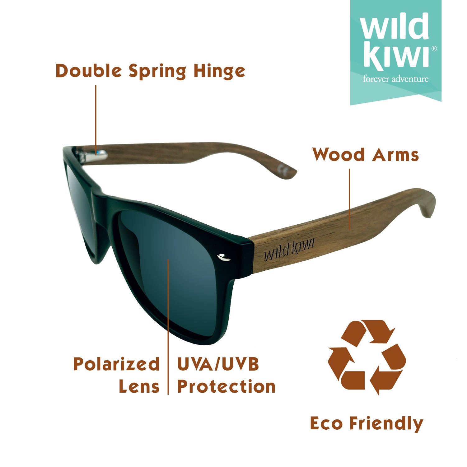 Wild Kiwi Wood Polarised Sunglasses for men and women