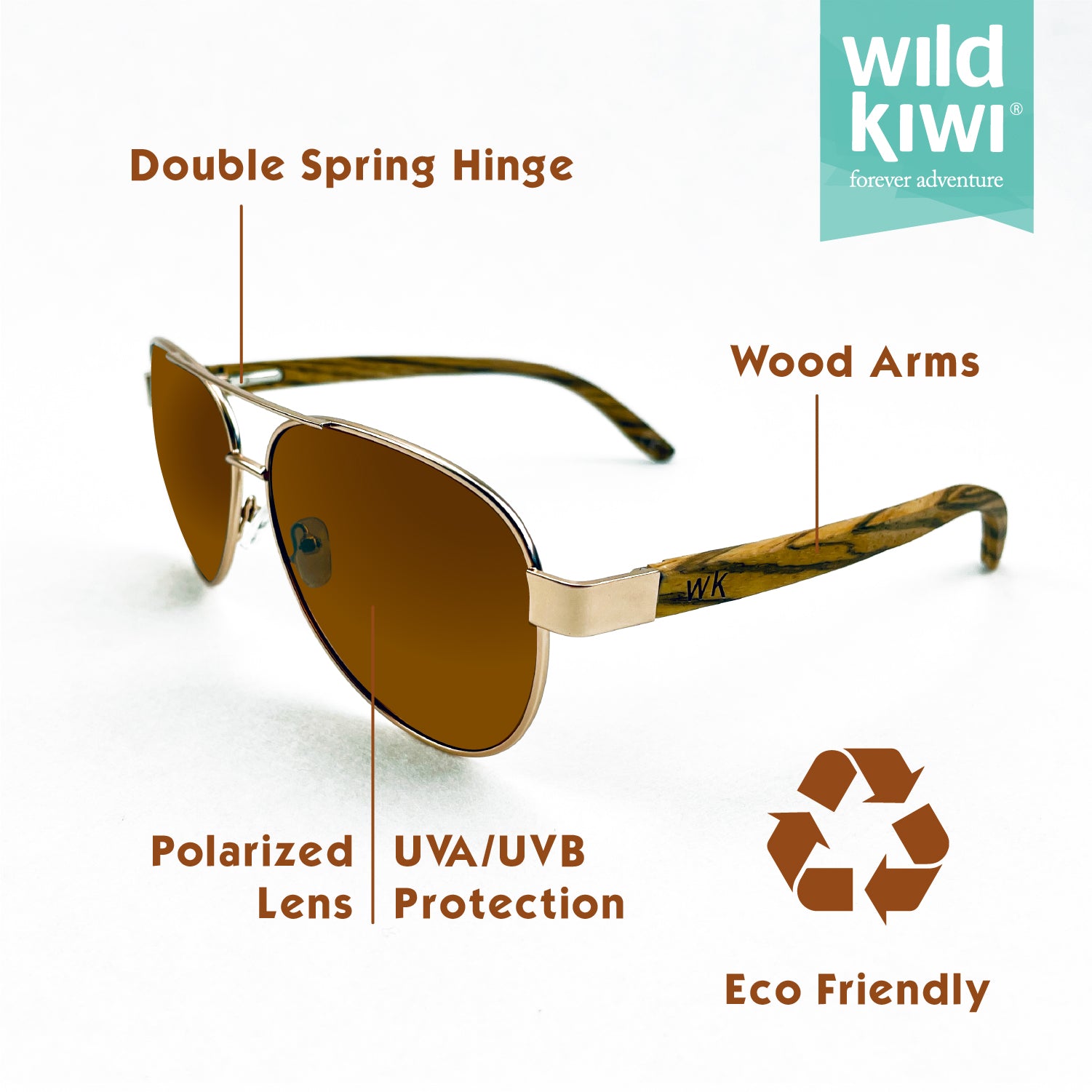 Wild Kiwi Wood Polarised Sunglasses for men and women
