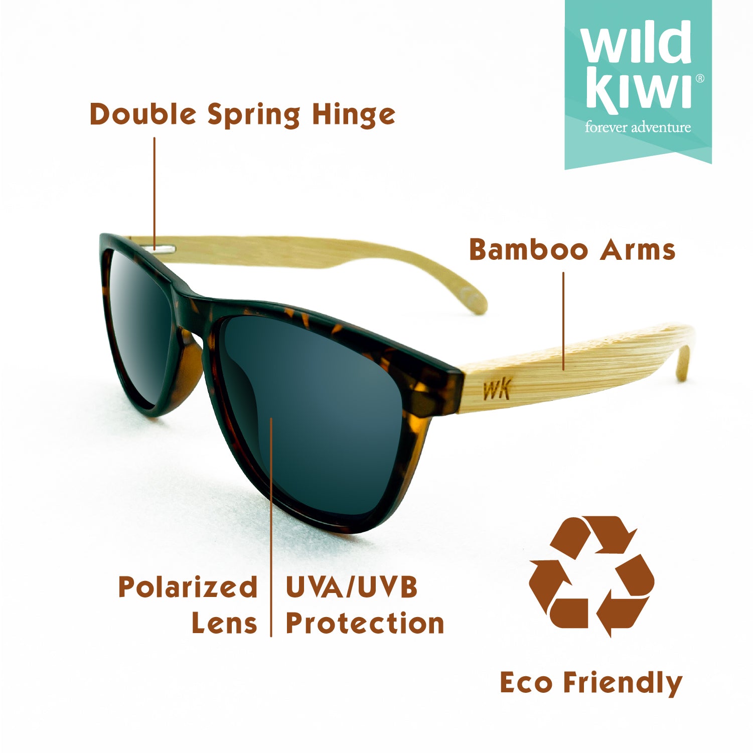 Wild Kiwi Bamboo Polarised Sunglasses for Men and Women