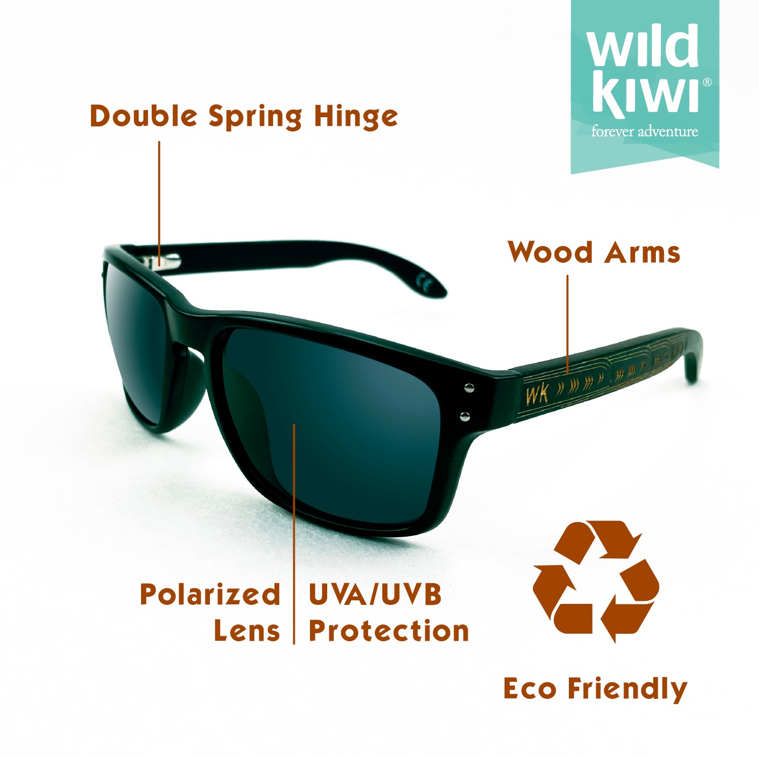 Wild Kiwi Wood Polarised Sunglasses for men and women