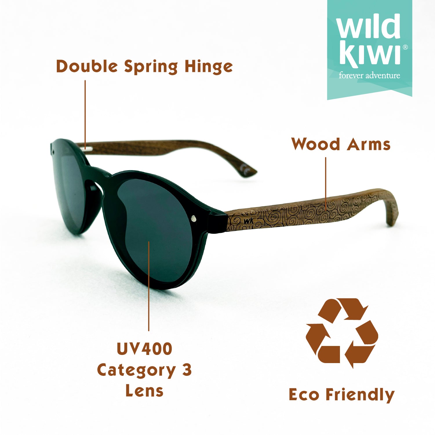 Wild Kiwi Wood Sunglasses for Men and Women