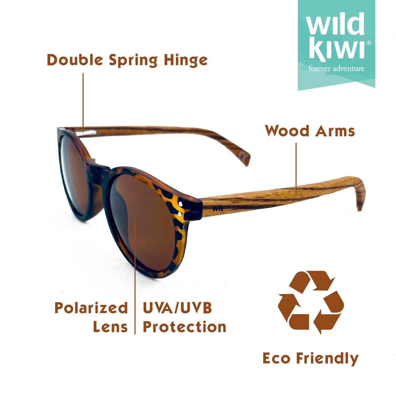 Wild Kiwi Wood Polarised Sunglasses for men and women