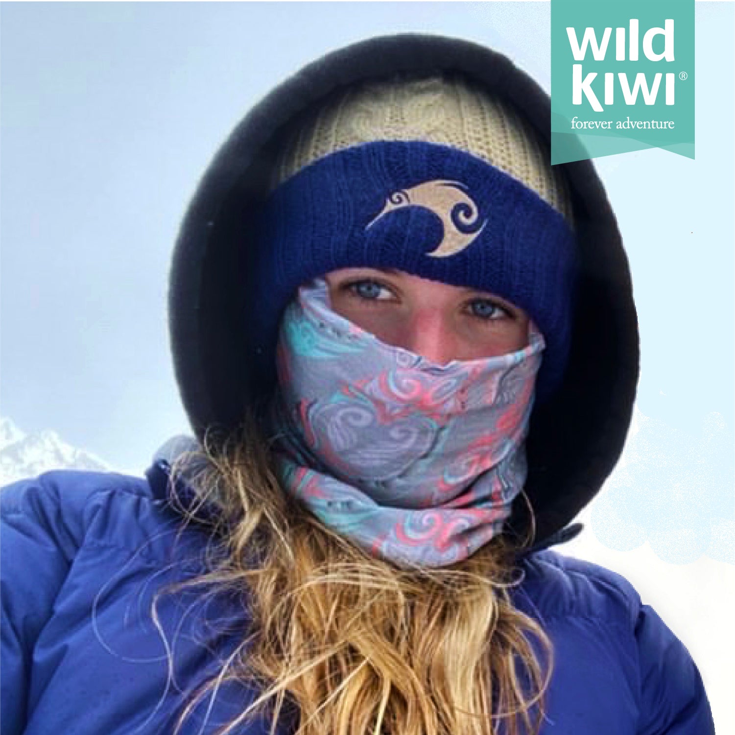 Wild Kiwi Multi Scarf provides sun, dust and wind protection