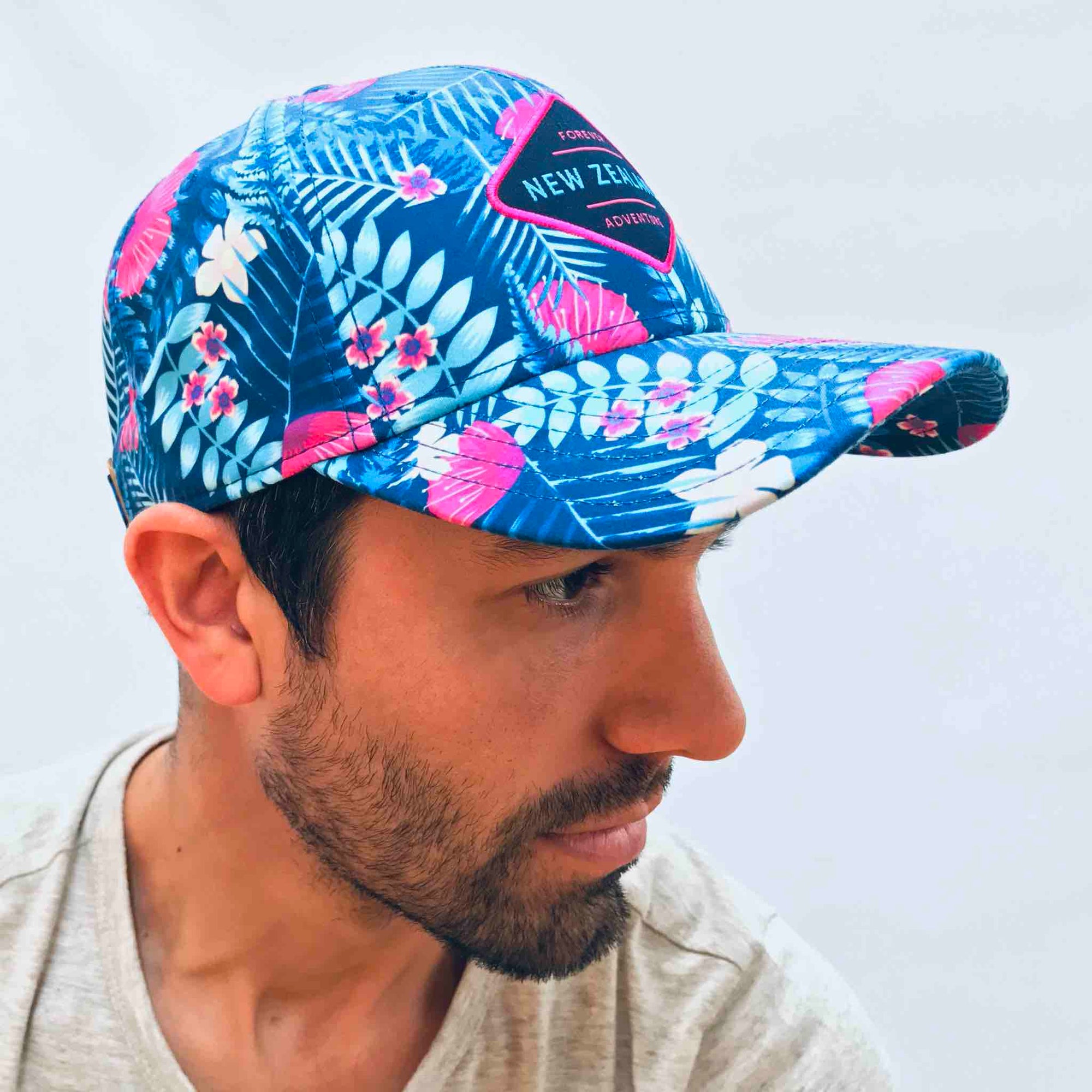 New Zealand Cap-Ferns and Flowers-One size fits all