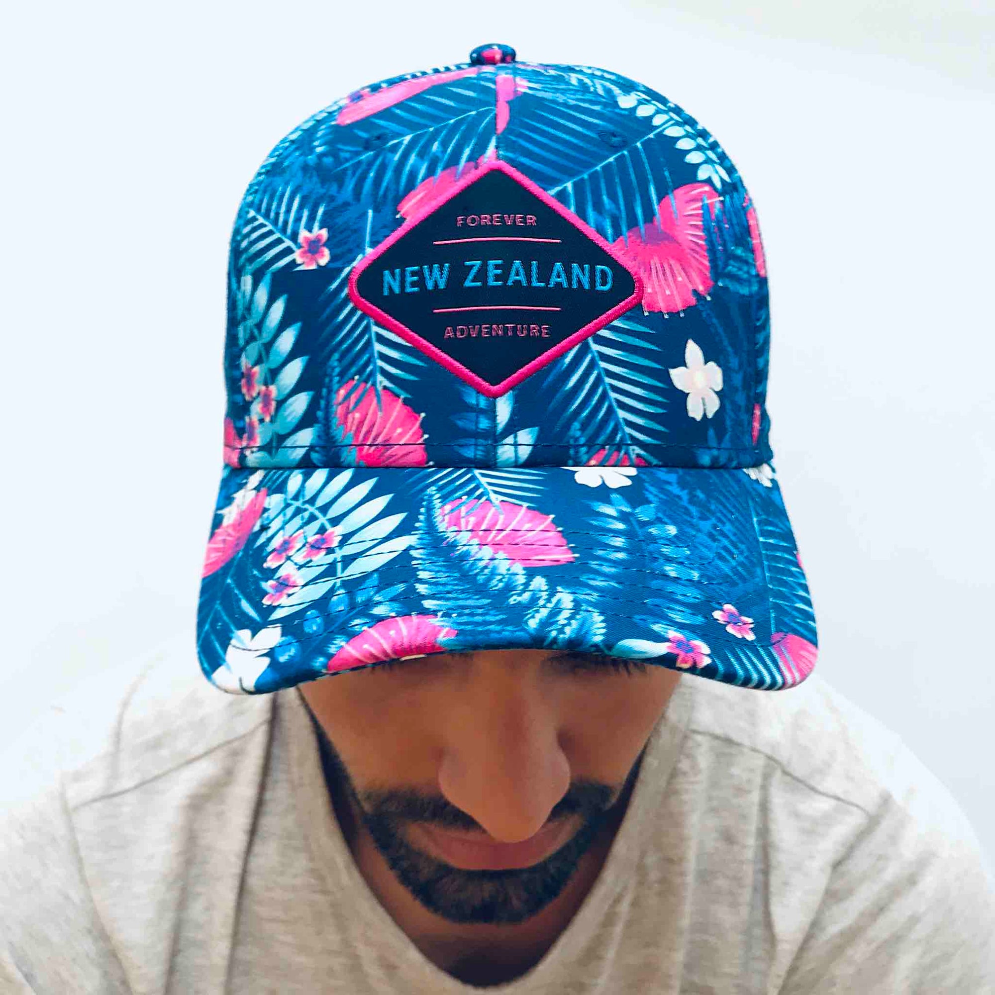 New Zealand Cap-Ferns and Flowers-One size fits all