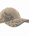 stone, tan kia-kaha baseball cap with Maori design. Kia Kaha New Zealand