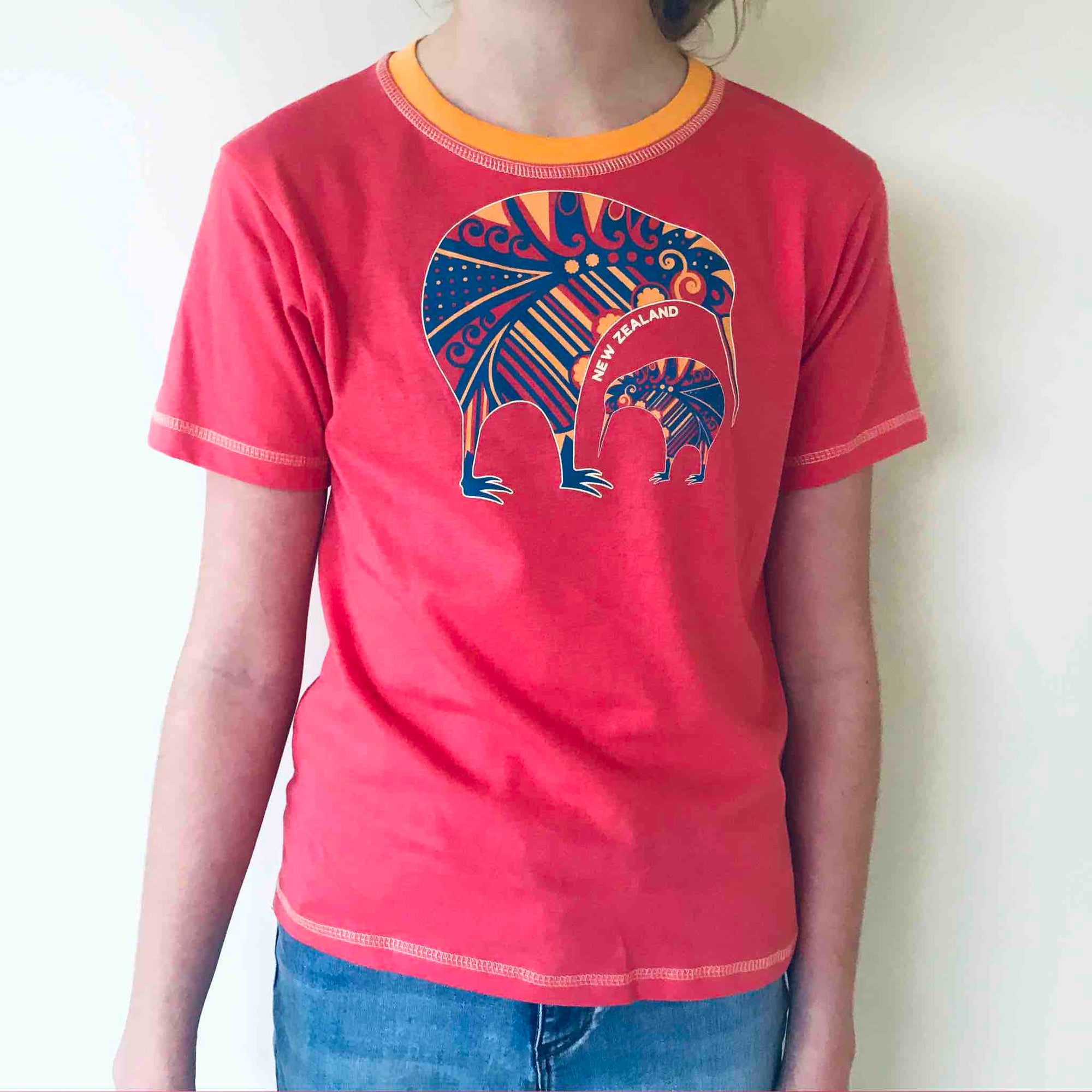 Childrens New Zealand T Shirt-Kiwi-100% Cotton
