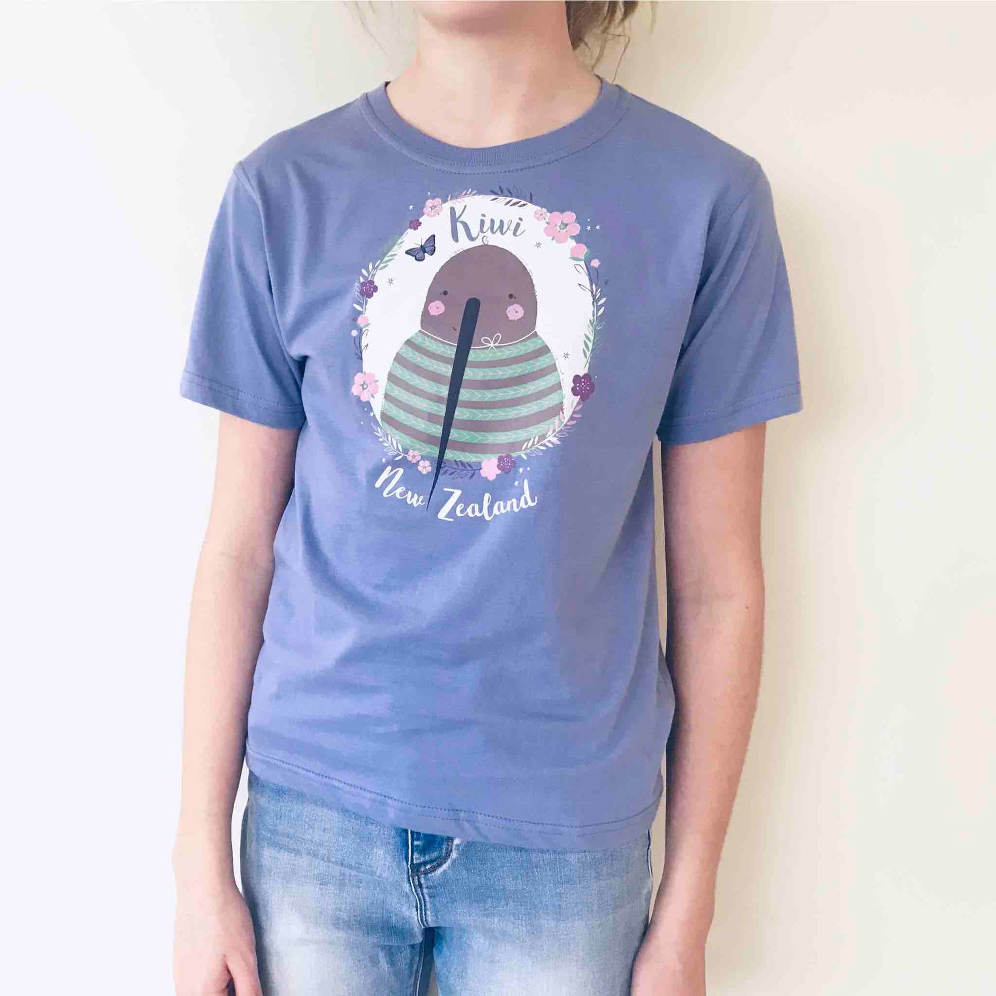 Childrens New Zealand T Shirt-Kiwi-100% Cotton