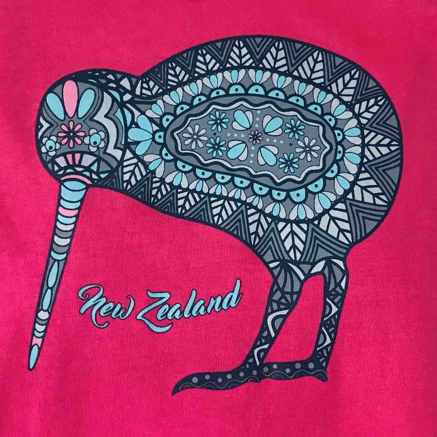 Childrens New Zealand T Shirt-Batik Kiwi-100% Cotton
