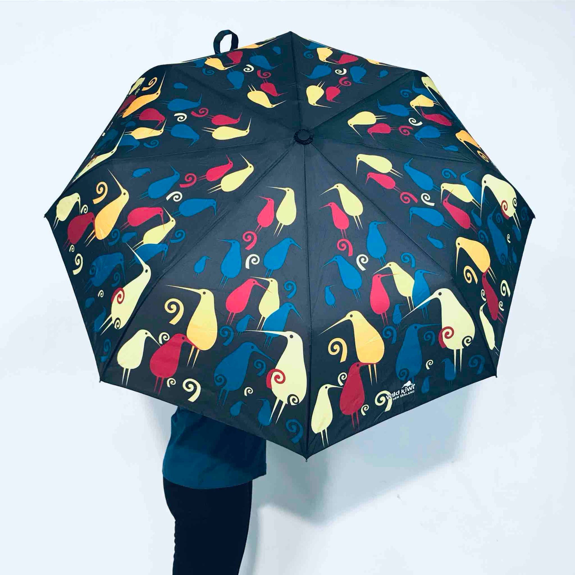 Retractable Umbrella- Wild Kiwi-Ideal for travel