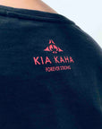 women's black new zealand t-shirt wth feather design - kia-kaha nz